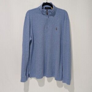 POLO RALPH LAUREN Men's Classic Estate-Rib Quarter-Zip Pullover Sweater | Large